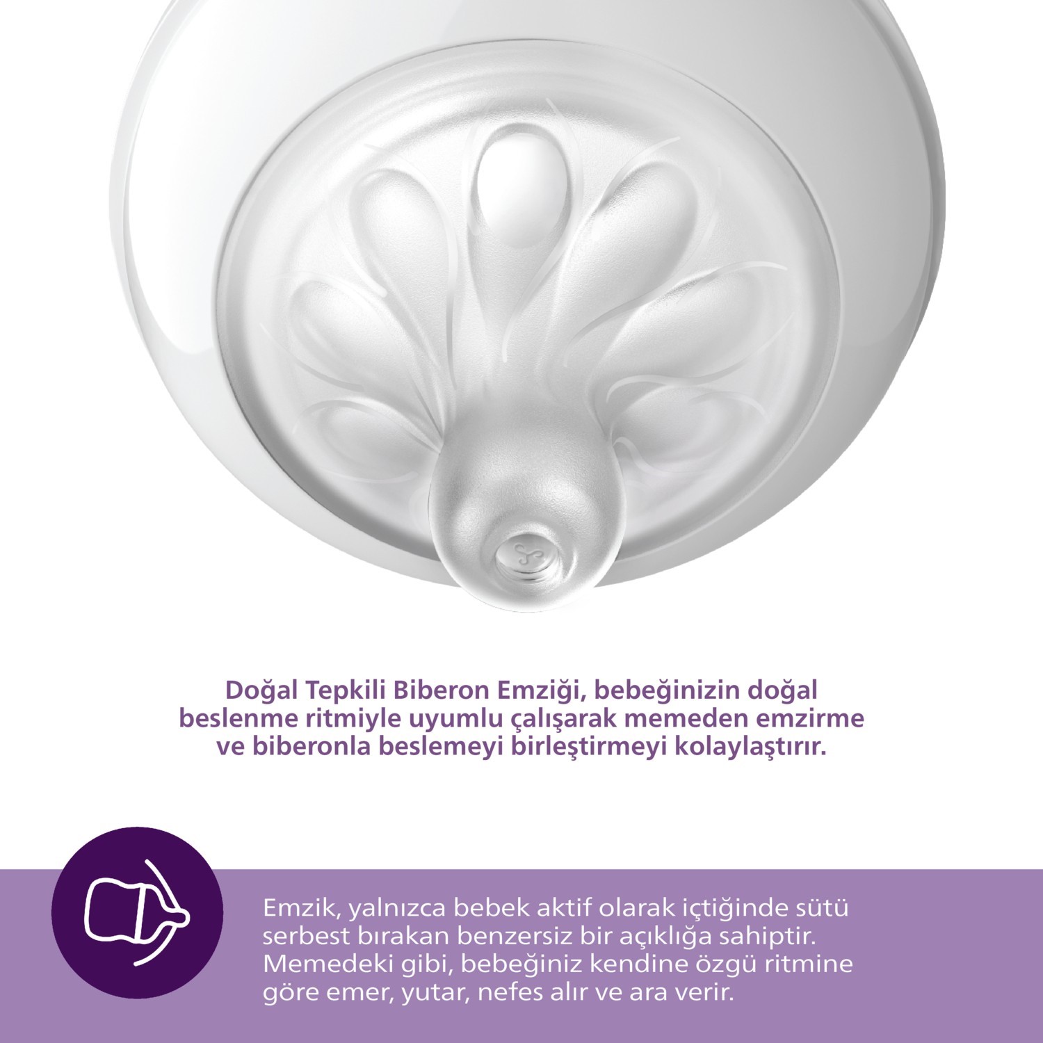 Philips Avent SCY966/02 Natural Response 2li Biberon Emziği 6+ Ay 