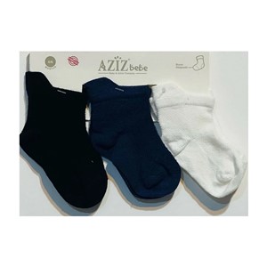Aziz Bebe Düz Renk 3lü Çorap