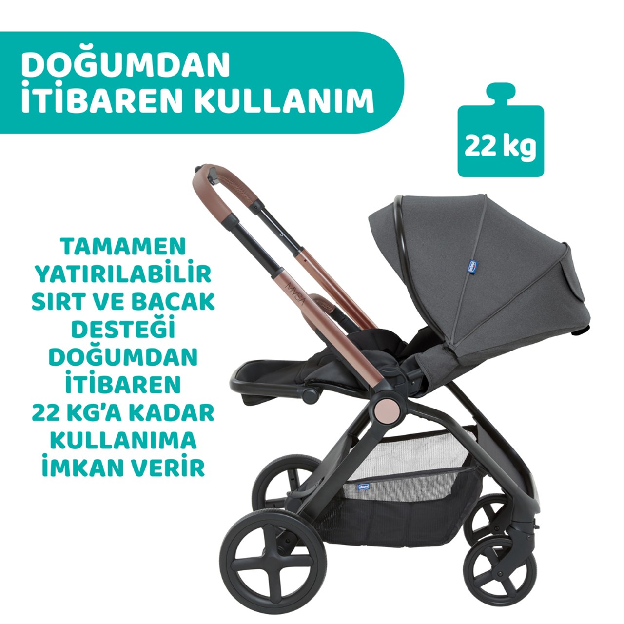 Chicco Mysa Bebek Arabası Black Satın