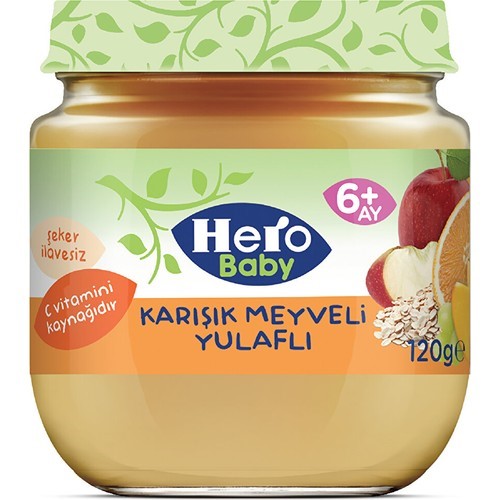 Hero Baby Karışık Meyveli Yulaflı Kavanoz Maması 120 Gr 