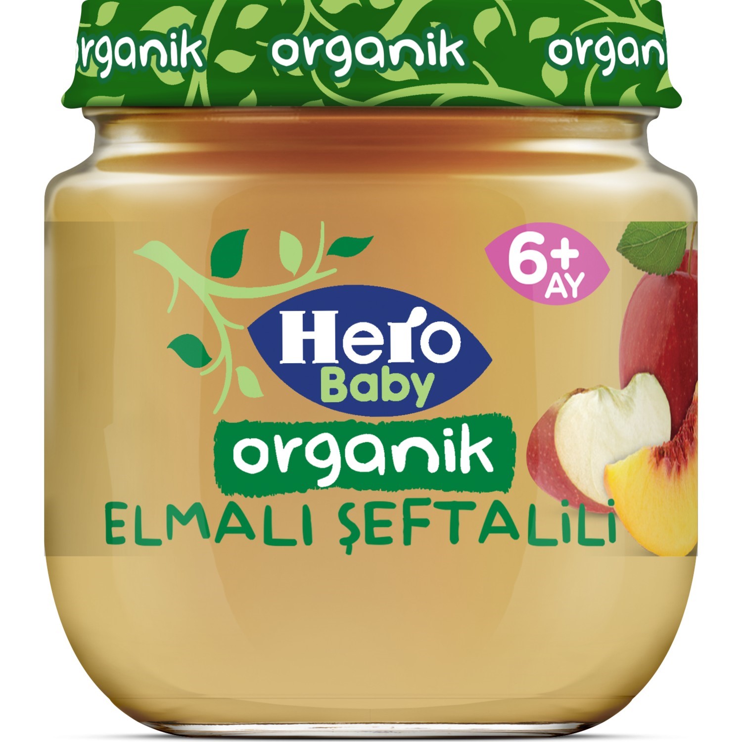 Hero Baby Organik Elma Şeftali Kavanoz Maması 120 Gr 