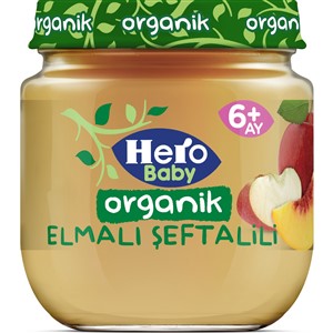 Hero Baby Organik Elma Şeftali Kavanoz Maması 120 Gr