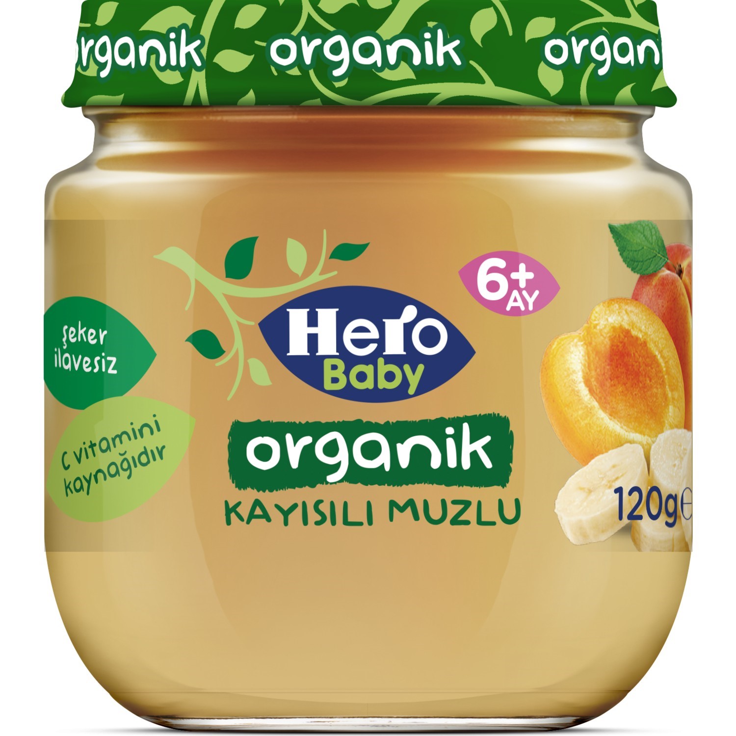 Hero Baby Organik Kayısı Muz Kavanoz Maması 120 Gr 