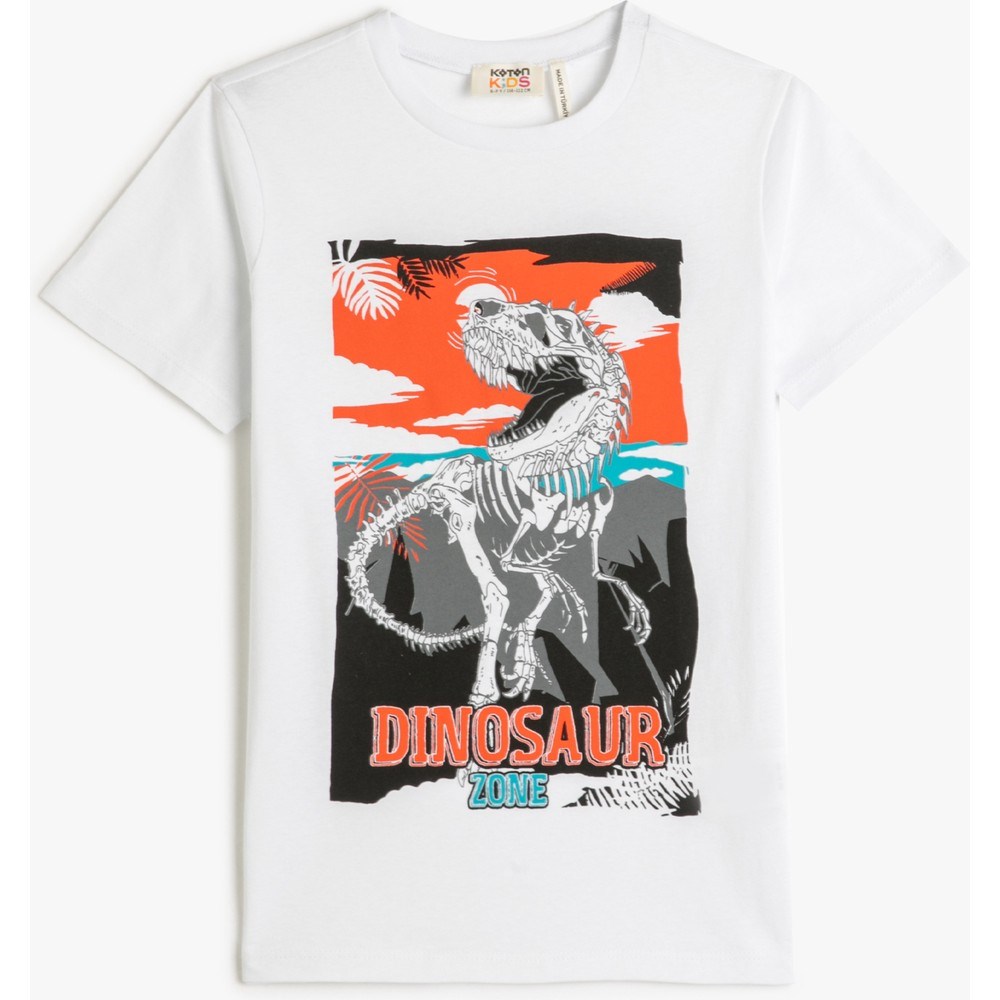 Koton Kids Dinosaur Zone Tshirt Ekru