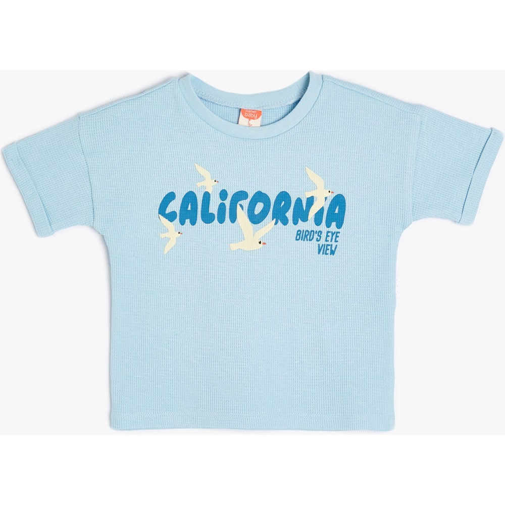 Koton Kids California Birds T-Shirt Mavi