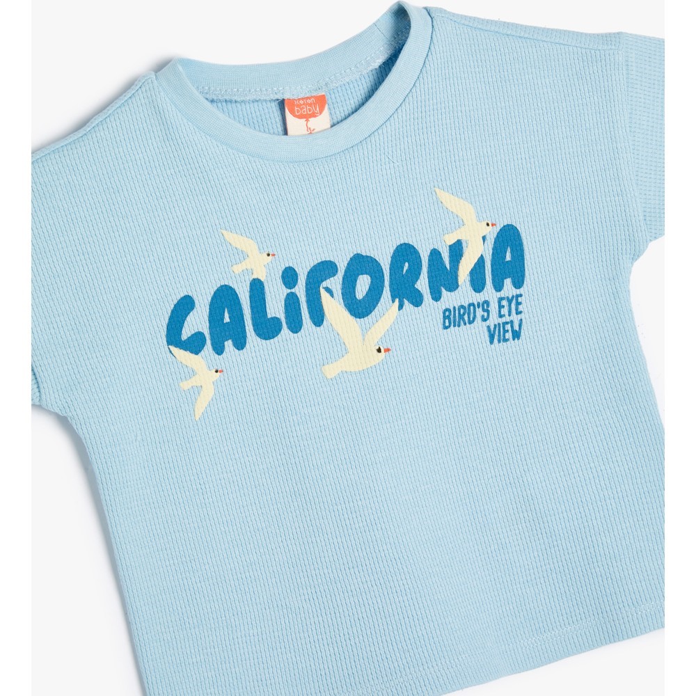 Koton Kids California Birds T-Shirt Mavi