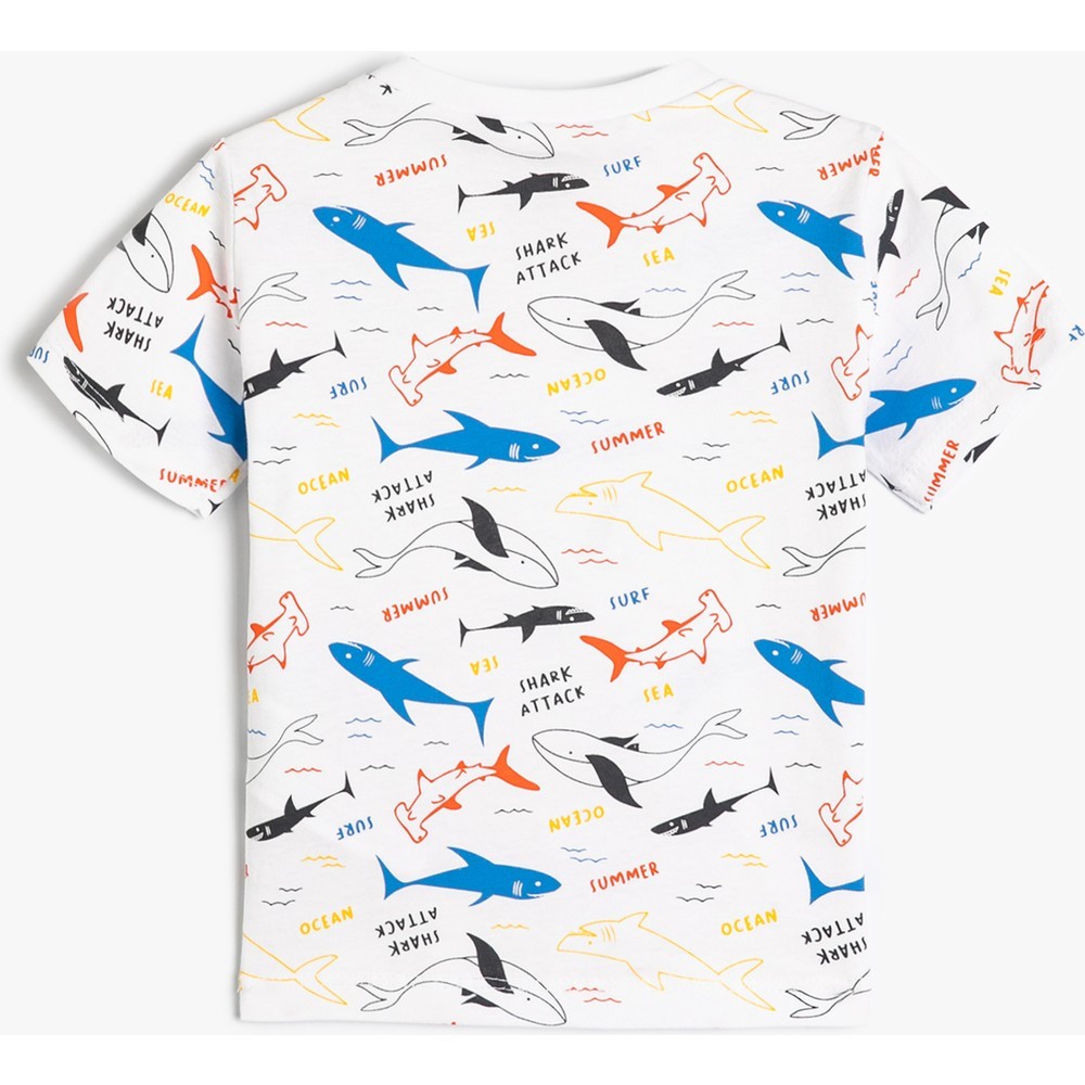 Koton Kids Shark Attack TShirt Ekru