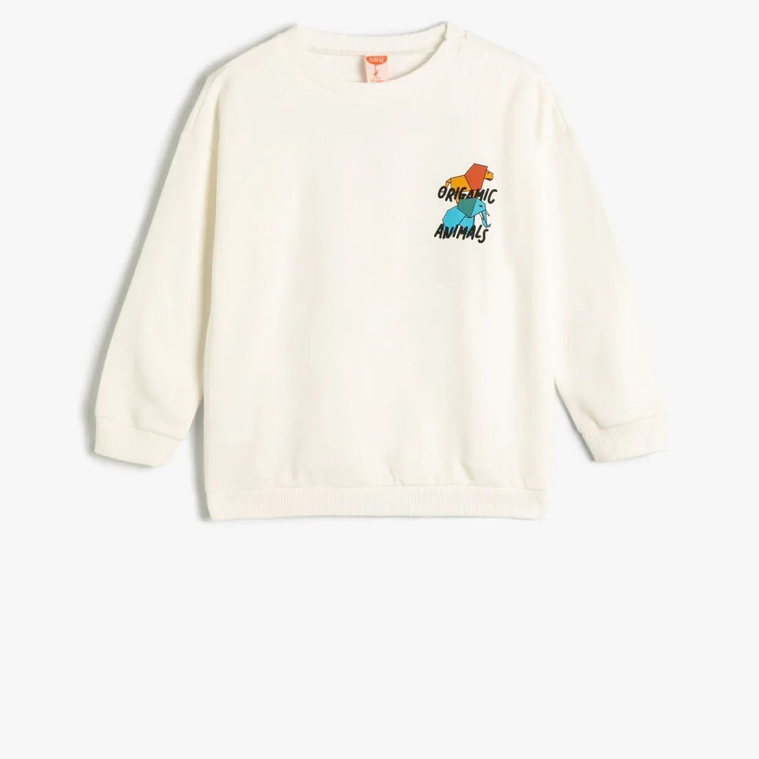 Koton Kids Origamic Animals Sweatshirt Ekru