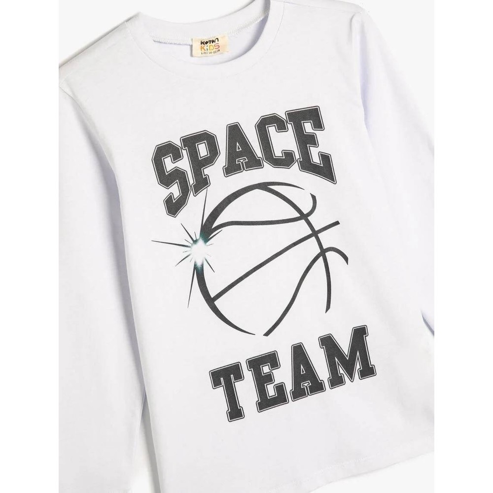 Koton Kids Space Team Sweatsirt Beyaz