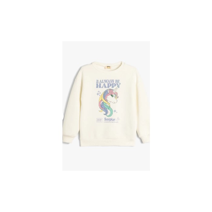 Koton Kids Always Happy Sweatshirt Ekru