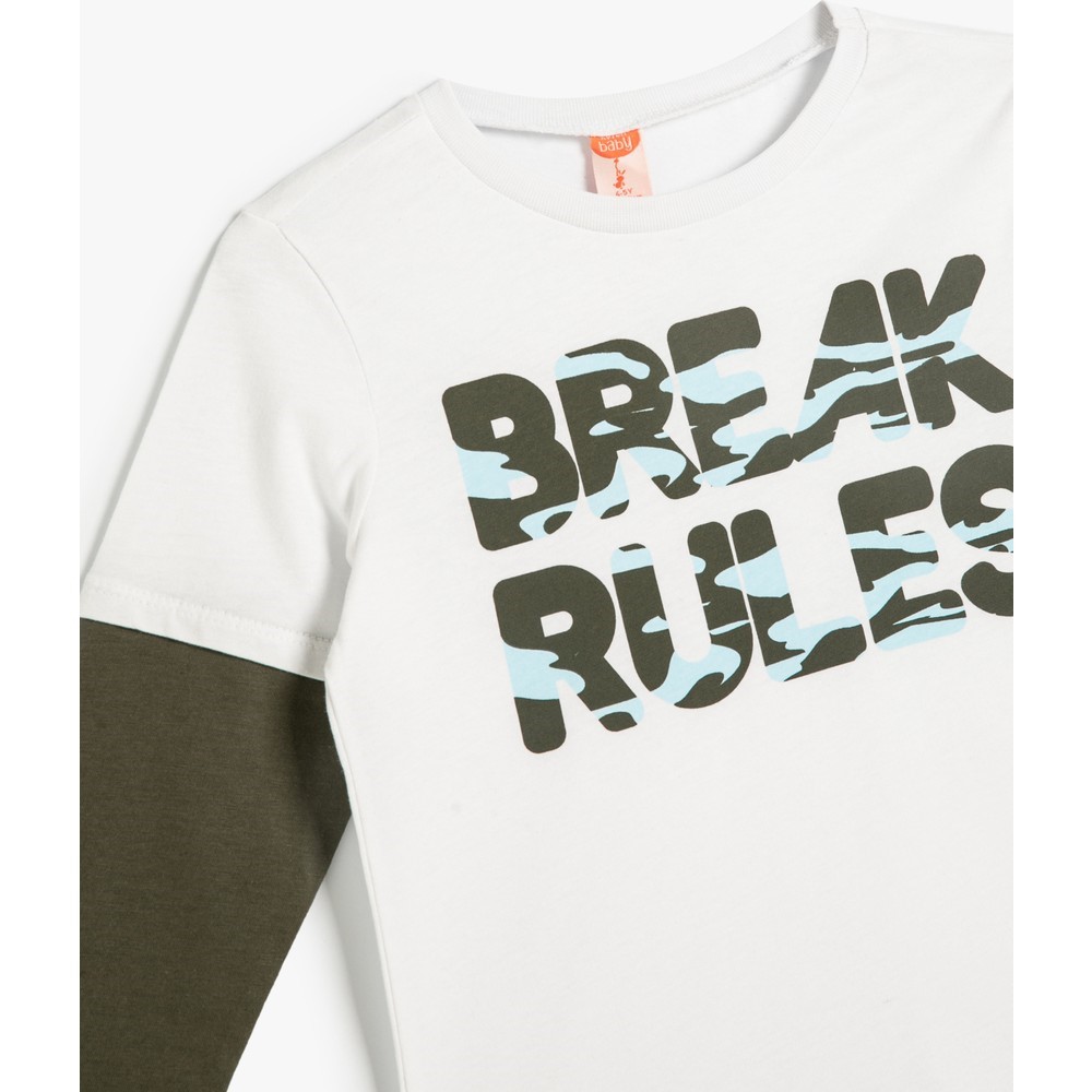 Koton Kids Break Rules Sweatshirt Beyaz