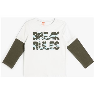 Koton Kids Break Rules Sweatshirt Beyaz