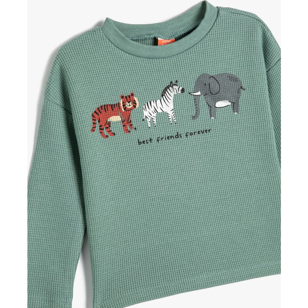 Koton Kids Best Friend Sweatshirt Yeşil