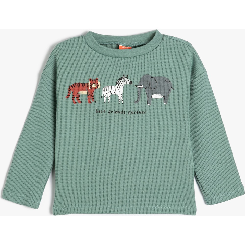 Koton Kids Best Friend Sweatshirt Yeşil