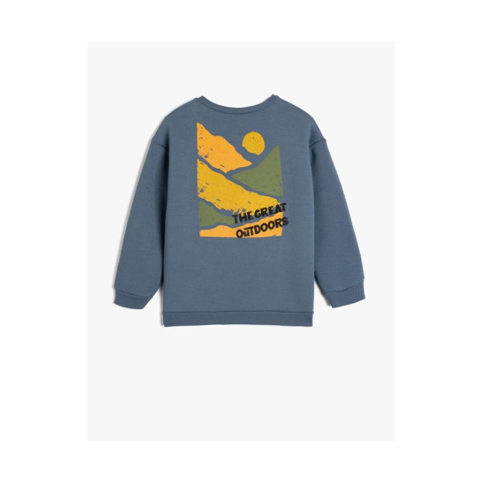 Koton Kids Adventure Baskılı Sweat T'shırt Mavi