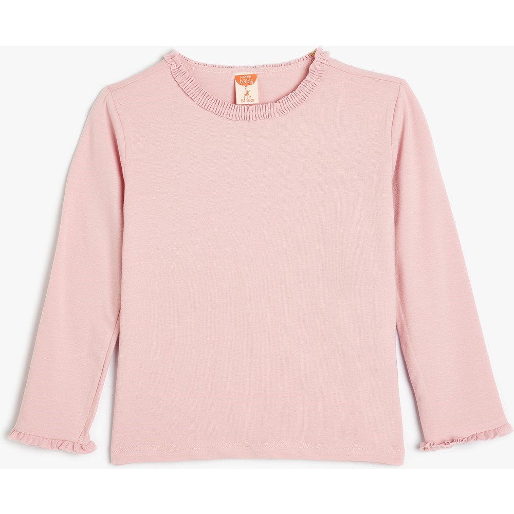 Koton Kids Fırfırlı Sweatshirt Pembe