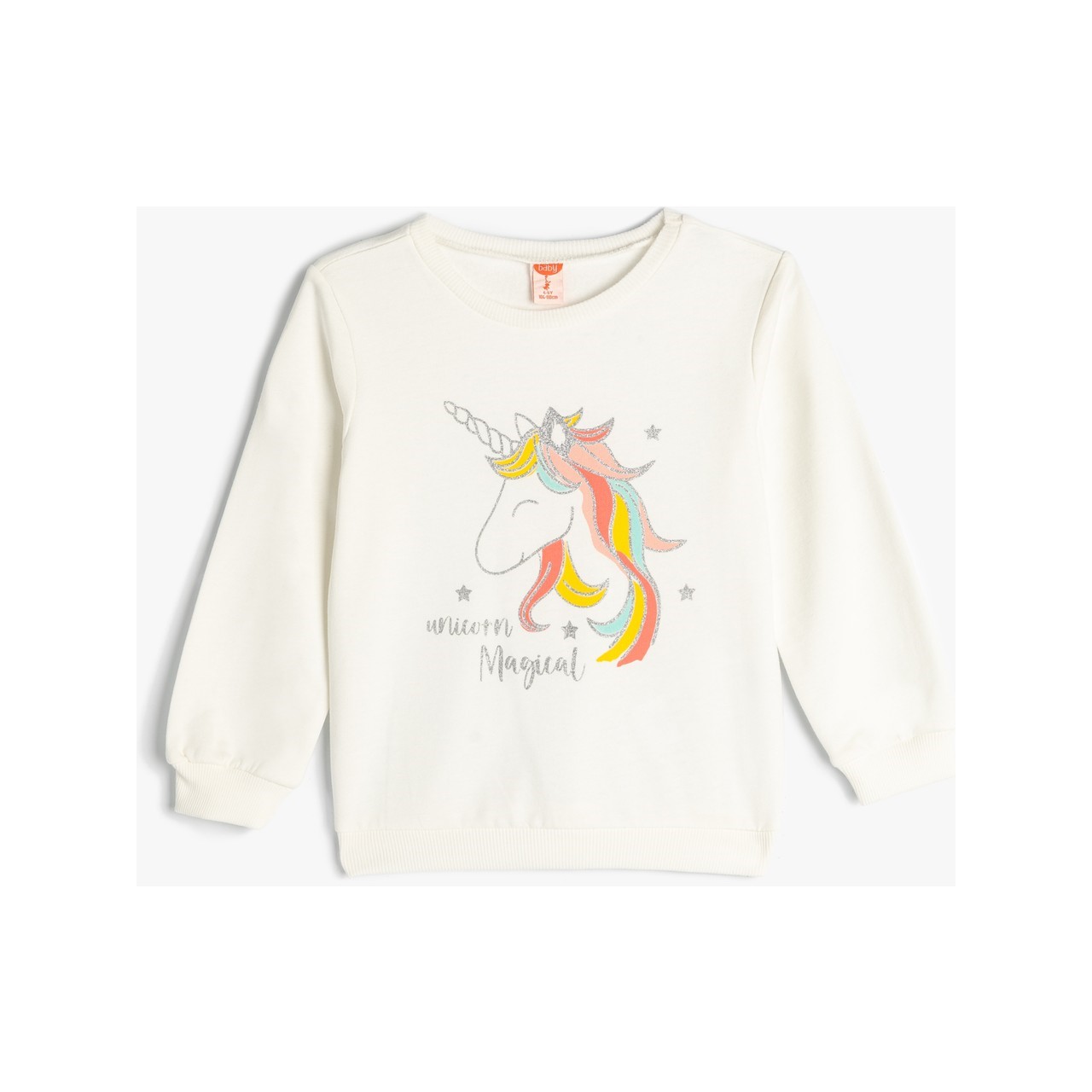 Koton Kids Unicorn Magical Sweatshirt Ekru