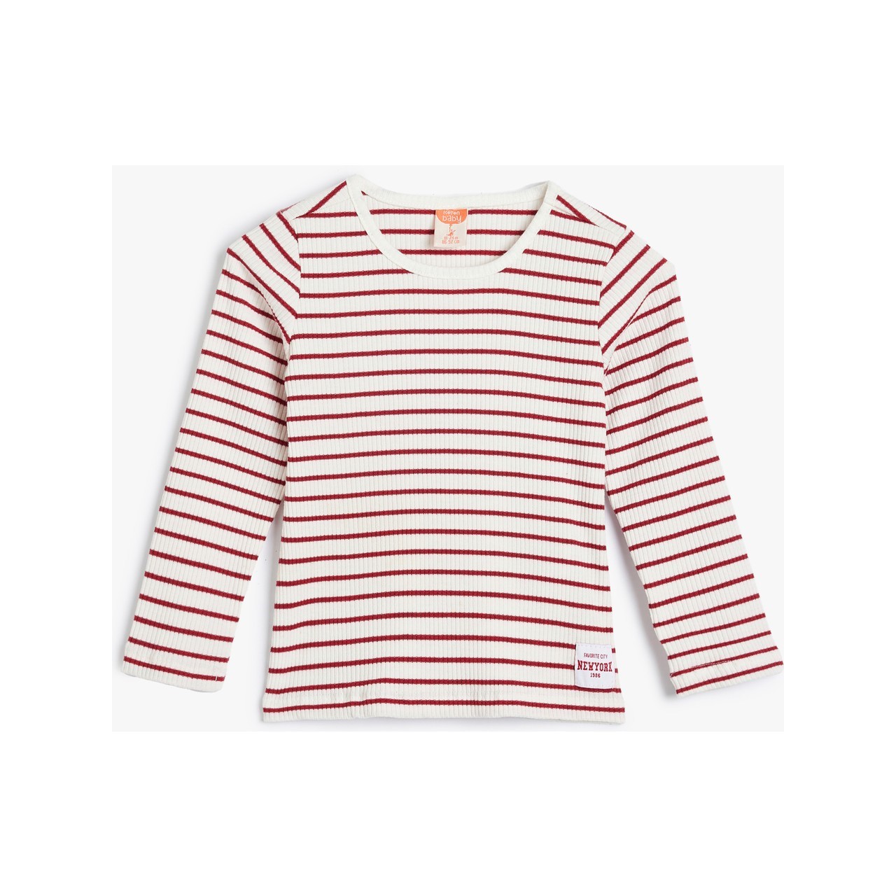 Koton Kids Çizgili Sweatshirt Bordo