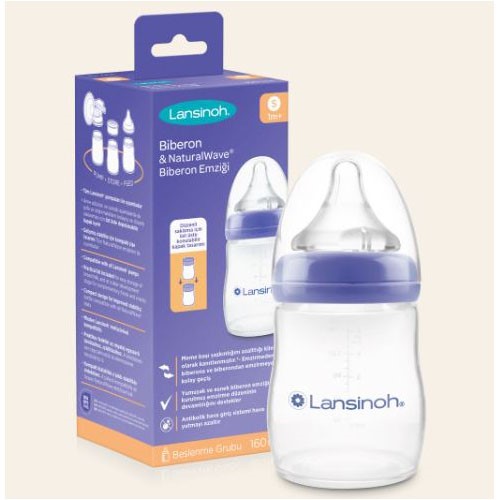 Lansinoh 75580 Natural Wave Silikon Uçlu Biberon 160 ml 