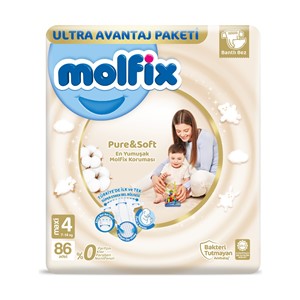 Molfix Pure&Soft Ultra Avantaj Paketi Maxi (4 Beden) 86 Adet