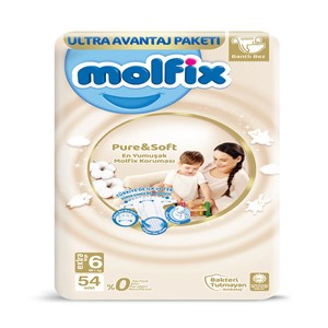 Molfix Pure&Soft Ultra Avantaj Paketi Extra Large (6 Beden) 54 Adet