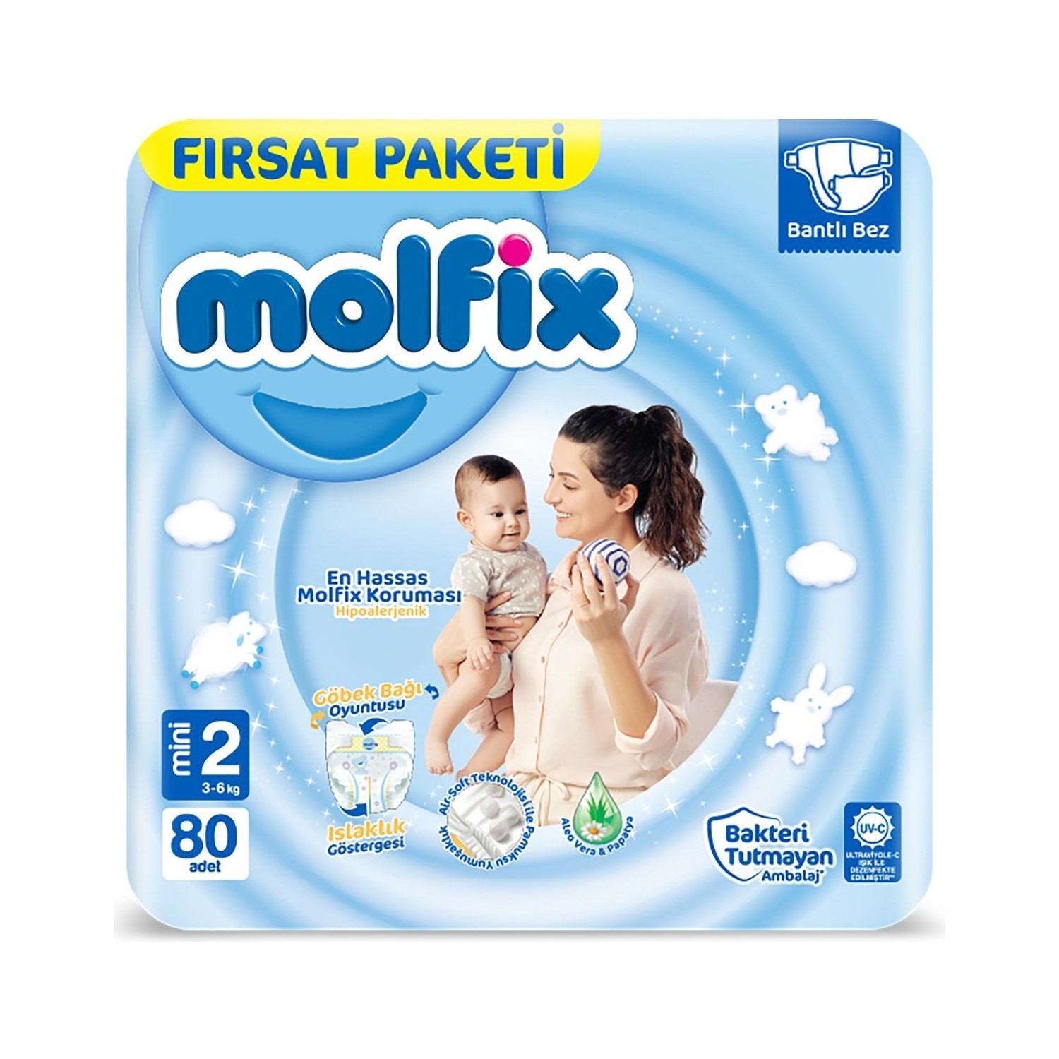 Molfix 3D Fırsat Paketi Mini (2 Beden) 80 Adet 