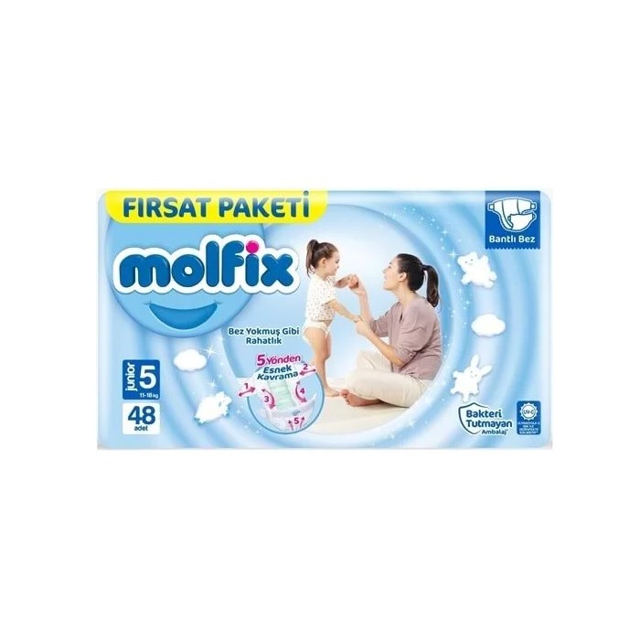 Molfix 3D Fırsat Paketi Junior (5 Beden) 48 Adet 