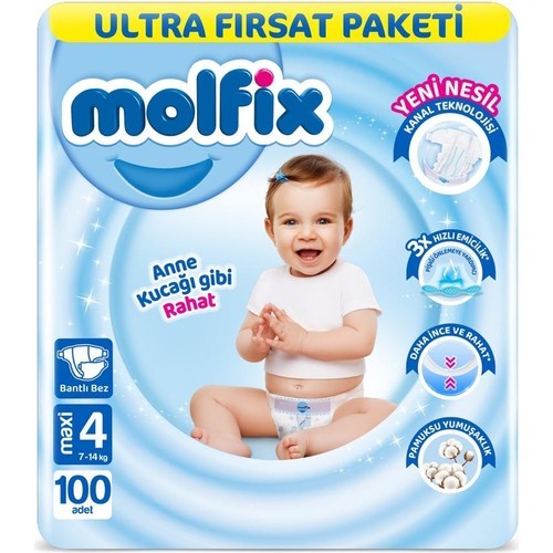 Molfix 3D Ultra Fırsat Paketi Maxi (4 Beden) 100 Adet 