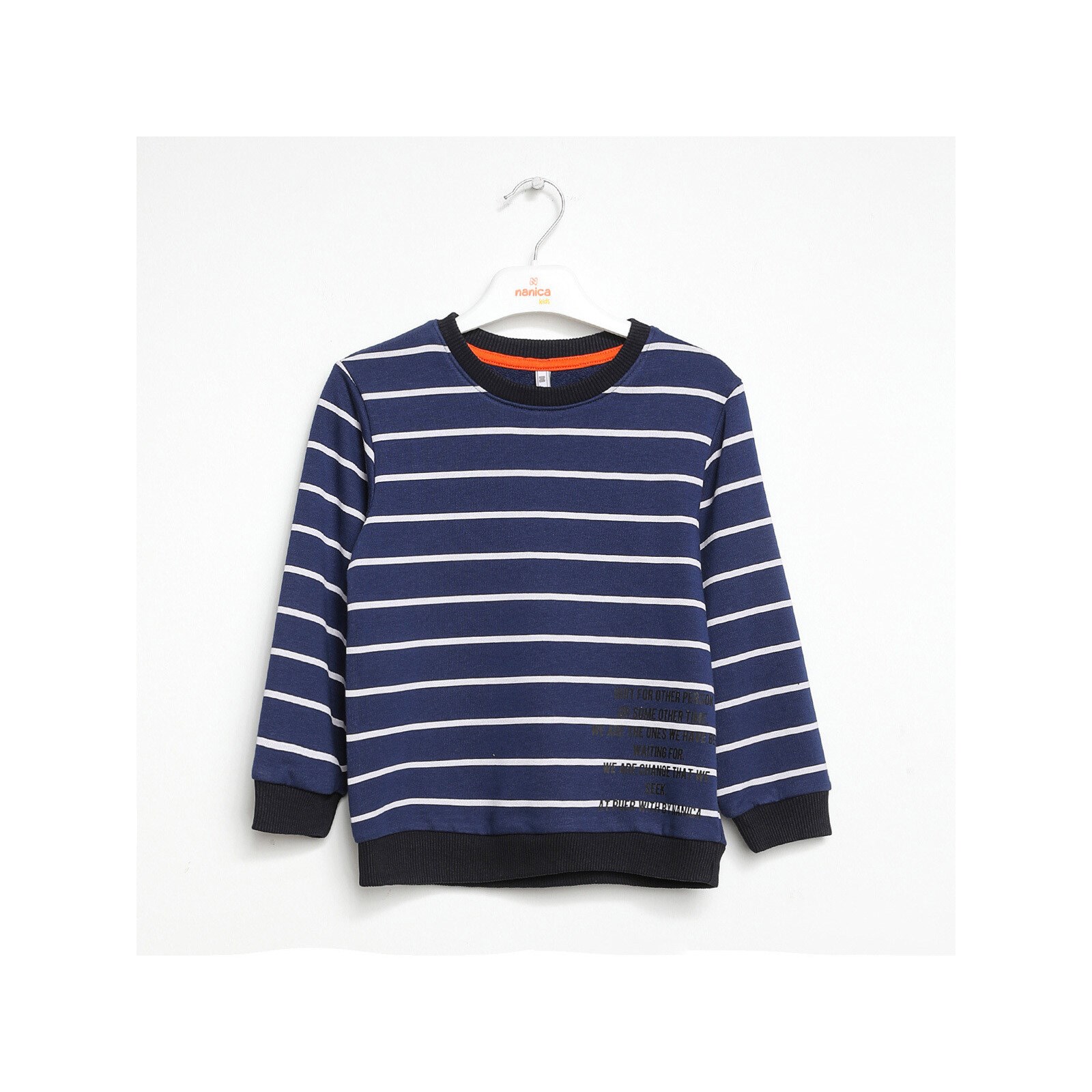 Nanica Kids Çizgili Sweatshirt İndigo