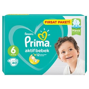 Prima Aktif Bebek Fırsat Paketi Extra Large- 6 Beden 40'lı