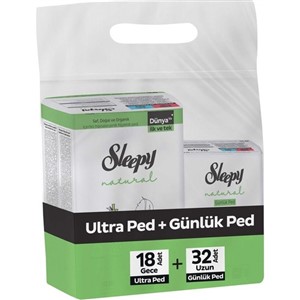 Sleepy Natural Ultra Gece Ped+Günlük Uzun Ped (18+32)