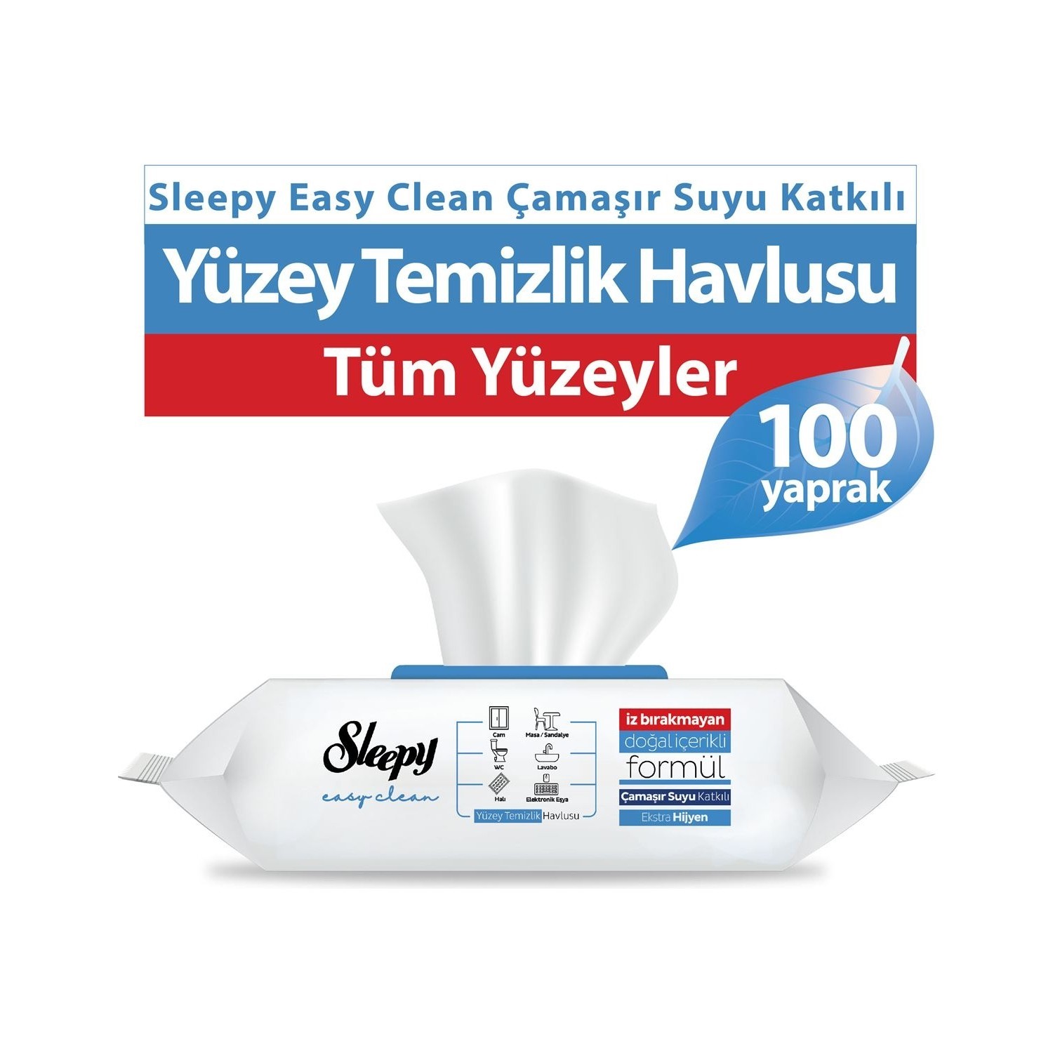 Sleepy Yüzey Temizlik Havlusu Çamaşır Suyu 100lü 