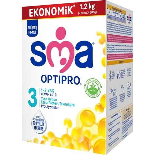 Sma Optipro Probiyotik 3 1200 gr 1-3 Yaş Devam Sütü 